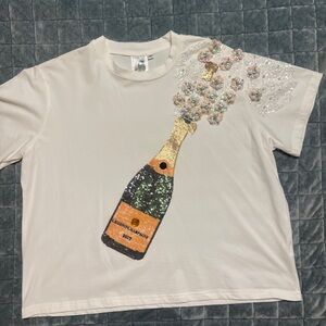 Queen of Sparkles champagne top size M